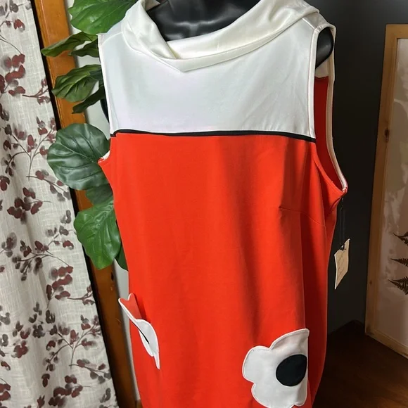 Unique Vintage Smak Parlour Orange and white Floral Dress Retro - Picture 5 of 6